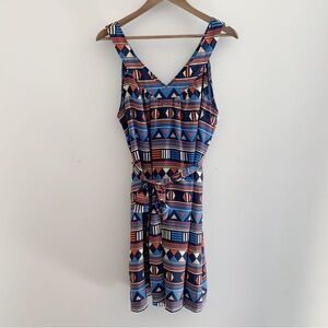 Marc by Marc Jacobs Dress Frida Silk Geometric Bright Navy Multi